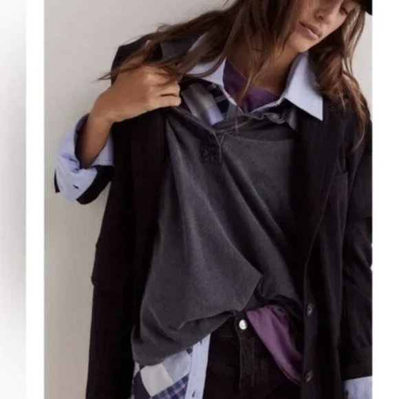 We The Free / FP Argyle Plaid Preppy Button Down NWT, M - Picture 3 of 7